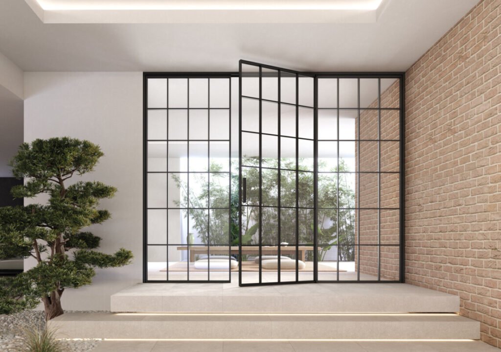 Glass and aluminum doors
