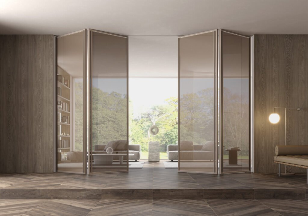 Glass and aluminum doors